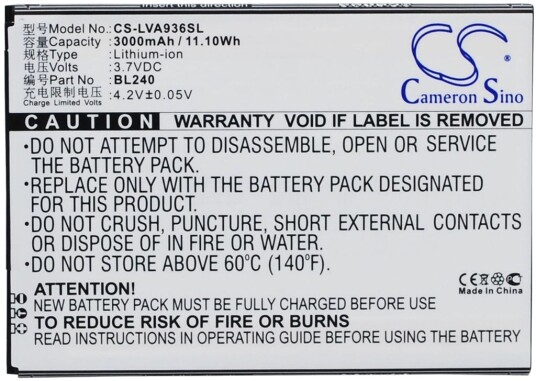 Batteri til Lenovo A936 etc