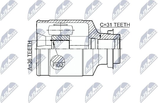 Nty Drivknute drivaksel NTY NPW MZ 046