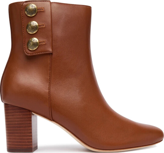Lauren Ralph Lauren Kennedi Calfskin Bootie Heel - Brown - 41