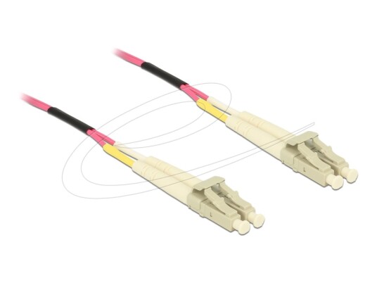 Delock Nettverkskabel Lc Multimodus Hann Til Lc Multimodus Hann 100 M 2 Mm Fiberoptisk 50 / 125 Mikroner Om4 Halogenfri Fiolett 80157