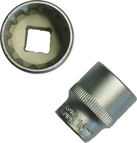 BATO Topp kort 3/8" x 14mm. SplineLock.