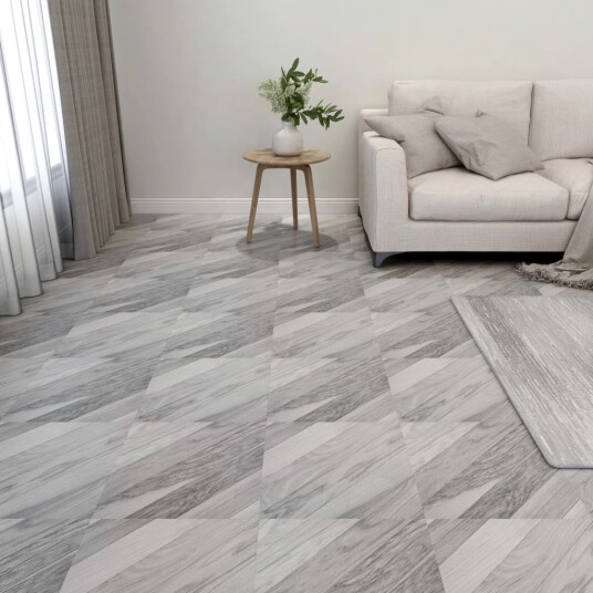 Selvklebende gulvplanker 20 stk PVC 1,86 m² grå stripet
