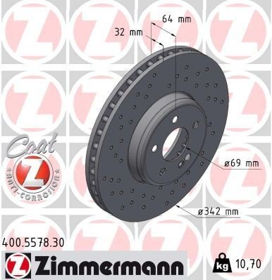 Bremseskive ZIMMERMANN 400.5578.30
