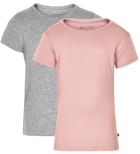 Minymo T skjorte 2 pack Rosa/Grå 1 år 80 T skjorte