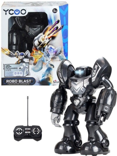 Silverlit Robo Blast RC Robot med prosjektiler programmering i 20 steg svart 34 cm