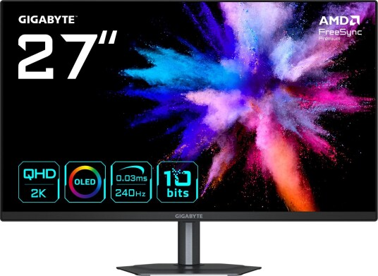 Gigabyte 27" QHD OLED Gaming Skjerm 240Hz USB-C