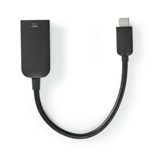 Nedis USB-C™ Adapter | USB 3.2 Gen 1 | USB-C™ Hann | HDMI™ Output | 4K@60Hz | 0.20 m | Rund | Nikkel belagt | PVC | Sort | Plastpose