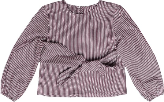 Mango Teen Bandana Stripe Shirt DARK RED L