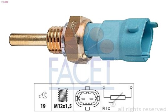 Sensor, oljetemperatur FACET 7.3239