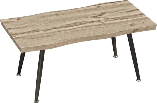 Salongbord med eikefinish solide stålben 4 cm tykk