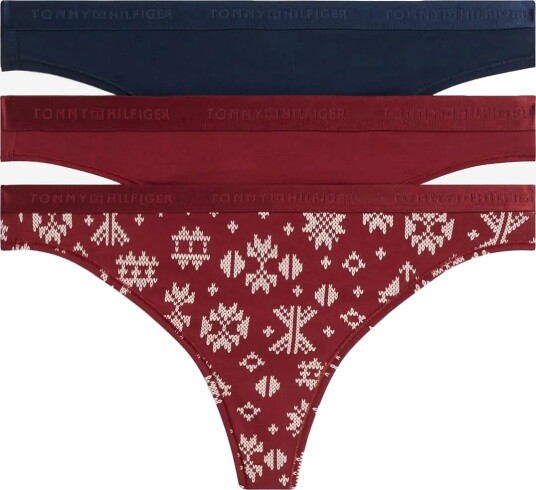 Tommy Hilfiger 3 Pack Thong D BLUE FAIRISLE ROUGE S Tommy Hilfiger 3 Pack Thong D BLUE FAIRISLE ROUGE S