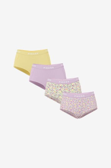 pieces   Truser pcLogo Lady Aop/solid Briefs 4 pakning   Svart