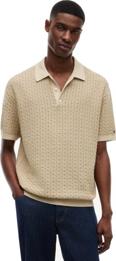 Tommy Hilfiger Gmd Structure Ss Polo   Beige   XS