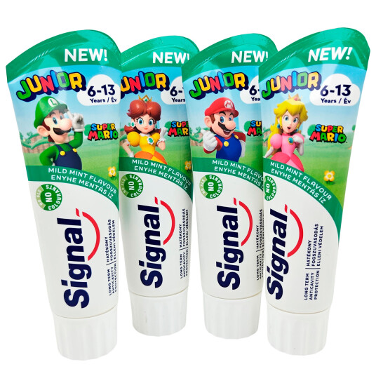 Super Mario Barnetannkrem SIGNAL Junior 6-13 år Mild Mint 75 ml