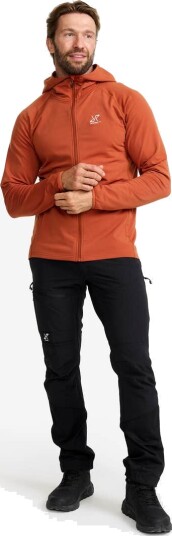 Revolutionrace Herre Overdeler Fleece & midlayers Evolution Light Stretch Fleece Hoodie Herre Rusty Orange 4XL