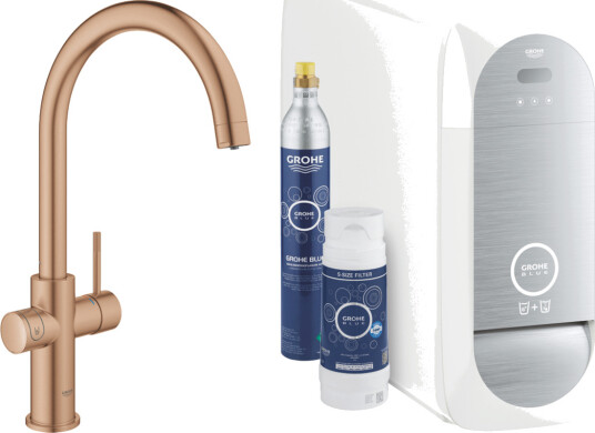 GROHE BLUE HOME KJØKKENARMATUR M/C-TUT OPPSTARTSSETT BØRSTET WARM SUNSET