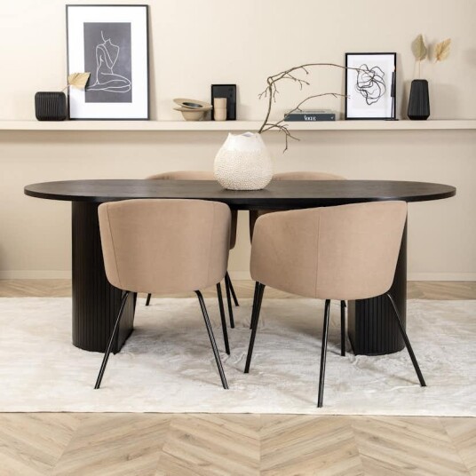 Venture Home Spisegruppe Venture Home Bianca med 4 Bergen Stoler Polyester GR22196