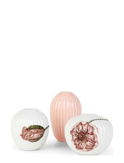 Kähler Hammershøi Poppy Vase Miniature M. Deko 3 Stk. White Kähler WHITE W. DECO ONE SIZE