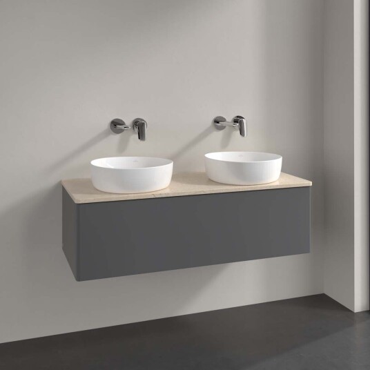 Villeroy & Boch Antao Servantskap med 1 skuff 120x50x36 cm u/lys Antrasitt/Crème Villeroy & Boch Antao Servantskap med 1 skuff 120x50x36 cm u/lys Antrasitt/Crème