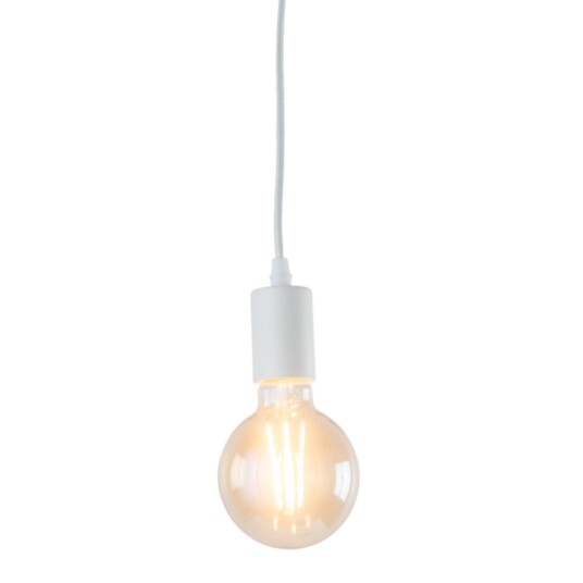 Leon Lampeoppheng E27 Hvit tekstilkable