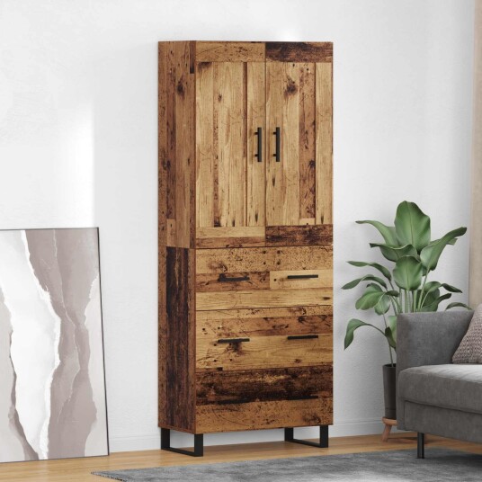 Høyskap Gammelt tre 69,5 x 34 x 180 cm Konstruert tre