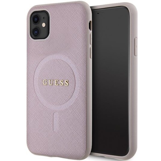Guess iPhone 11/XR Hardcase 6.1" Rosa Saffiano med MagSafe
