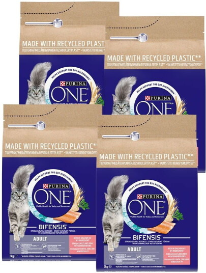 Purina One Cat Adult Laks 4X3 kg