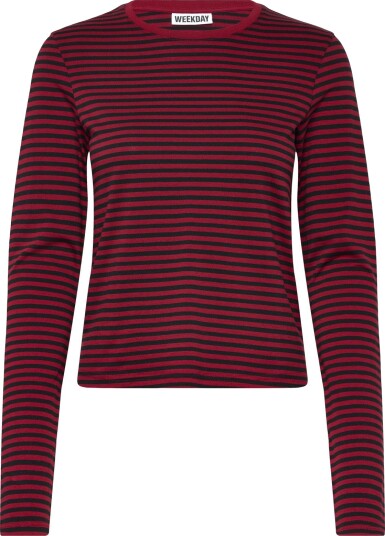 Weekday Slim Long Sleeved Cotton Top Multi/patterned M Weekday Slim Long Sleeved Cotton Top Multi/patterned M