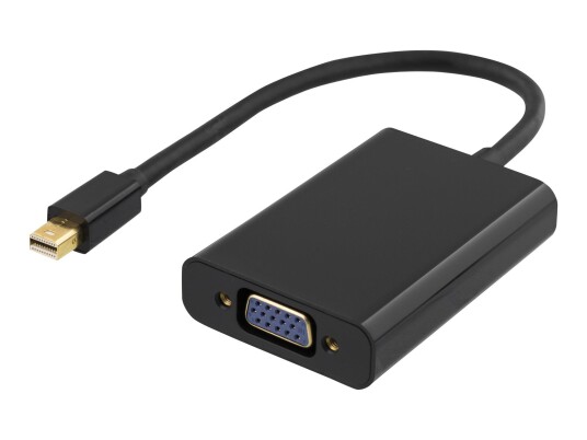 Deltaco DisplayPort til VGA-adapter 25 cm 1080p med lyd, Svart