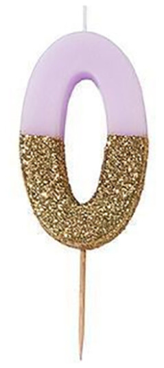 Talking Tables Kakelys Siffer Lyserosa/Gullglitter - Siffer 0 Talking Tables Kakelys Siffer Lyserosa/Gullglitter - Siffer 0