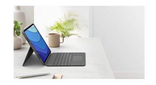Logitech Combo Touch - keyboard and folio case - with trackpad - QWERTY - US International - oxford grey - Tastatur & Foliosett - Universal - Grå