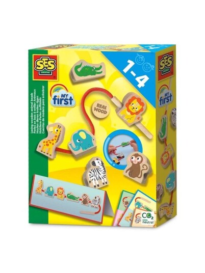 SES My First Stringing Wooden Beads Animals SES My First Stringing Wooden Beads Animals