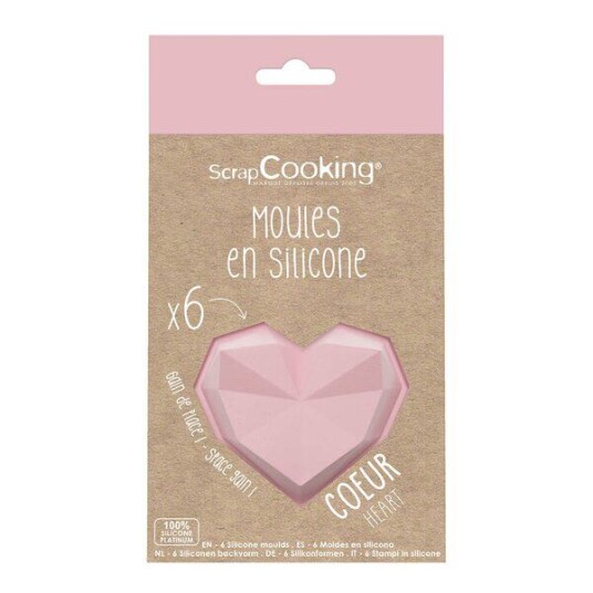 ScrapCooking Love kakeform 6 stk hjerte rosa