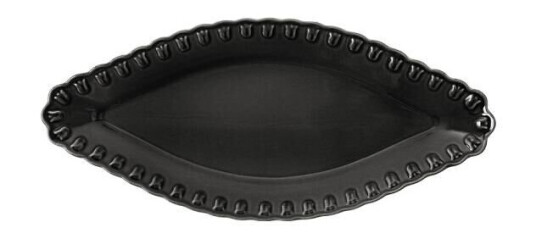 PotteryJo Tulipa oval tallerken 20x45 cm almost black