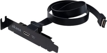 Akasa Ak-Cbub37-50L Usb-Panel 20-Stifts Usb 3.1-Header Hann Til 24 Pin Usb-C Hunn 50 Cm Reversible Kontakter