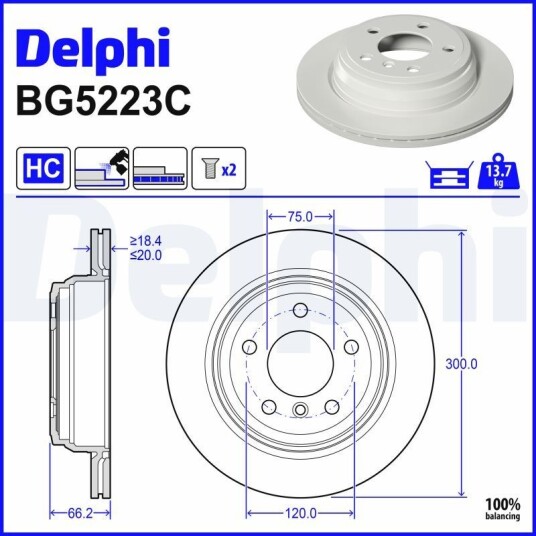 Bremseskive DELPHI BG5223C