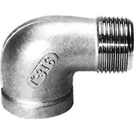 Rustfri bend muffe/nippel 1/2"