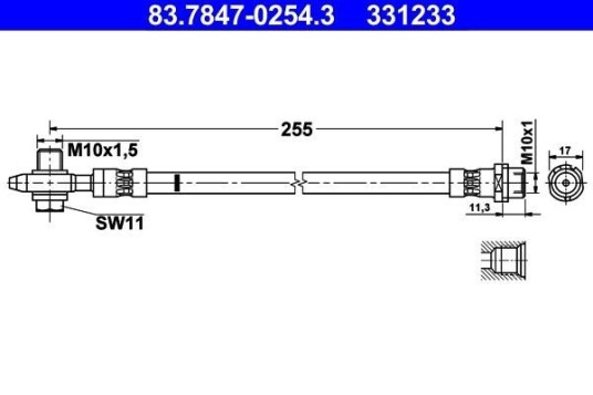 Bremseslange ATE 83.7847 0254.3 Bremseslange ATE 83.7847 0254.3