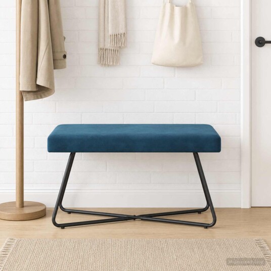 vidaXL benk Ensfarget Blå 80 x 40 x 45 cm Fløyel