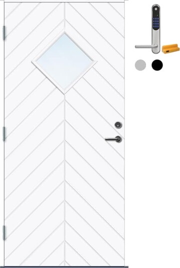 Ytterdør Bygg1 Geilo Klarglass med Yale Doorman Classic Home