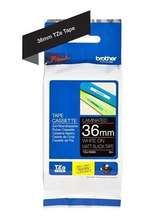 Brother TZe M365 - white print on matte black - Roll (3.6 cm x 8 m) Brother TZe M365 - white print on matte black - Roll (3.6 cm x 8 m)