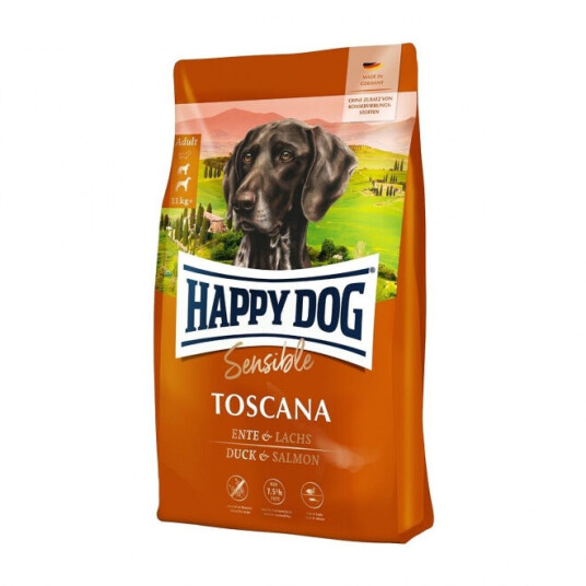 Happy Dog Sensible Toscana Tørrfôr med And og Laks 11 kg