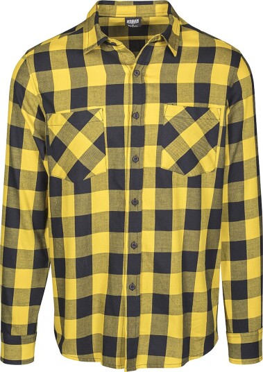 Urban Classics Flanellskjorte S til 5XL Herrer svart-gul