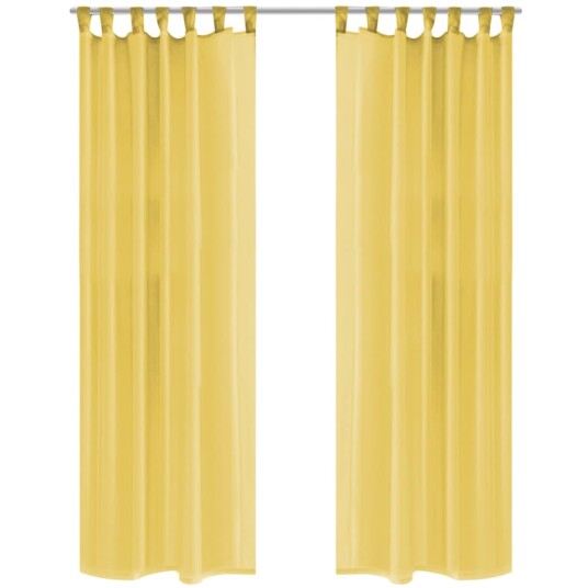 vidaXL Voilegardiner 2 stk 140x245 cm gul
