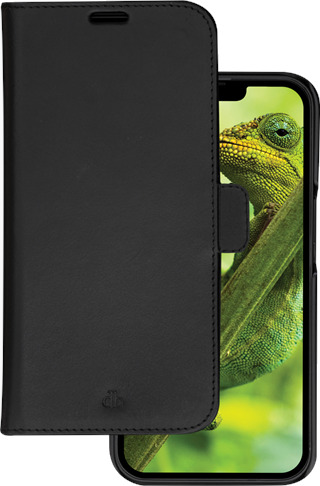Dbramante1928 Lynge Lommebokdeksel iPhone 14 Ekte Skinn Svart