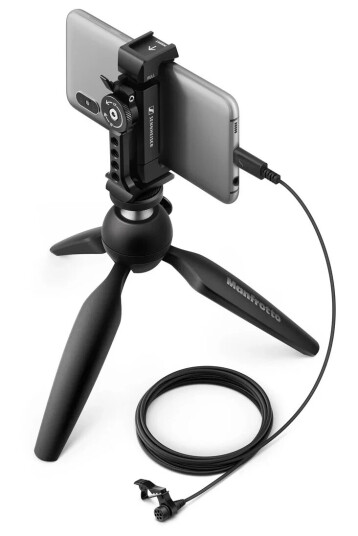 Sennheiser XS Lav USB-C Mobilsett for Vlogging med Mini Tripod og Smartphone Klem