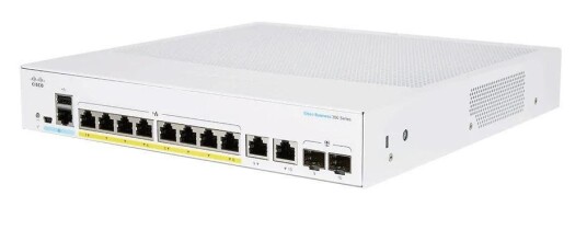 Cisco Business 250 Series Cbs250-8P-E-2G - Switch - L3 - Smart - 8 X 10/100/1000 (Poe+) + 2 X Kombo For Gigabit Ethernet/Gigabit Sfp - Rackmonterbar - Poe+ (67 W) - Gjenfabrikert
