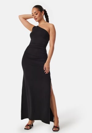 BUBBLEROOM One Shoulder Maxi Dress Black XS