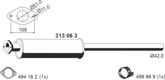 Fremre eksospotte ERNST 313063 Fremre eksospotte ERNST 313063