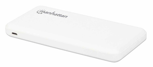 MANHATTAN MH Powerbank 10.000 mAh, 2 USB-Ports, white, Blister